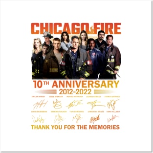 Chicago Fire 10th Anniversary 2012 2022 Thank You For The Memories Signatures Posters and Art